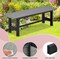 Costway 2PCS Outdoor HDPE Bench with Metal Frame 47'' x 14'' x 16'' for Yard Garden Brown/Black/Gray